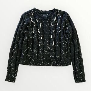 Cliche’ NWT black sparkle & beads sweater